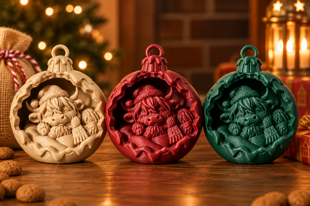 Schotse Hooglander kerstbal