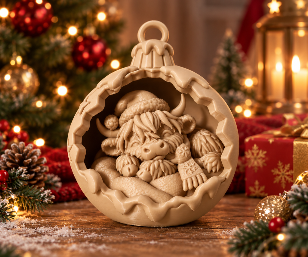 Schotse Hooglander kerstbal