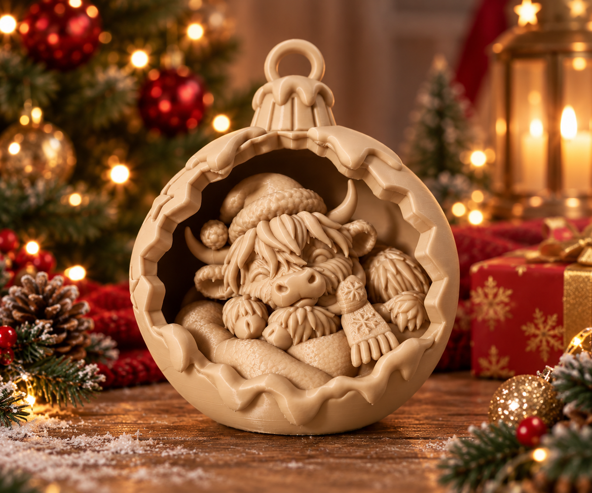 Schotse Hooglander kerstbal