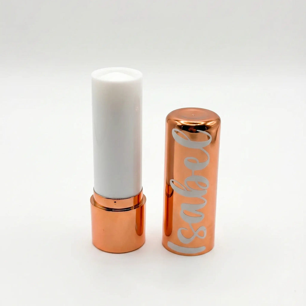 Lippenbalsem met naam, dop eraf
