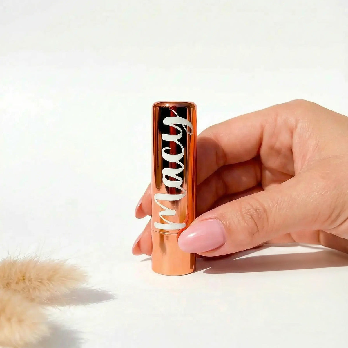 Lippenbalsem met naam in hand