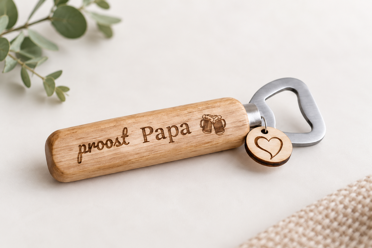 Houten flessenopener Papa