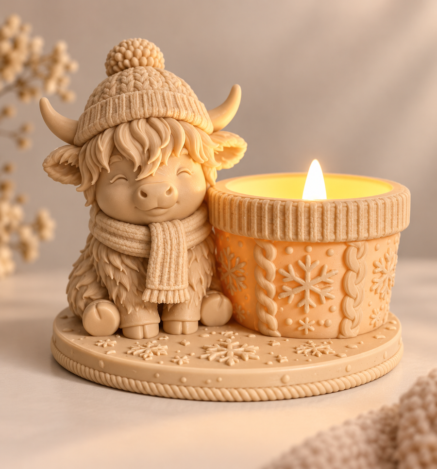 Highland Cow theelichthouder