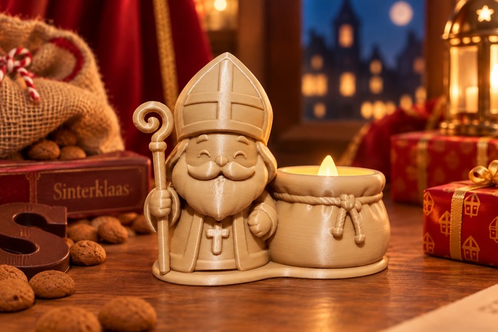 Sinterklaas theelichthouder, Sint met staf