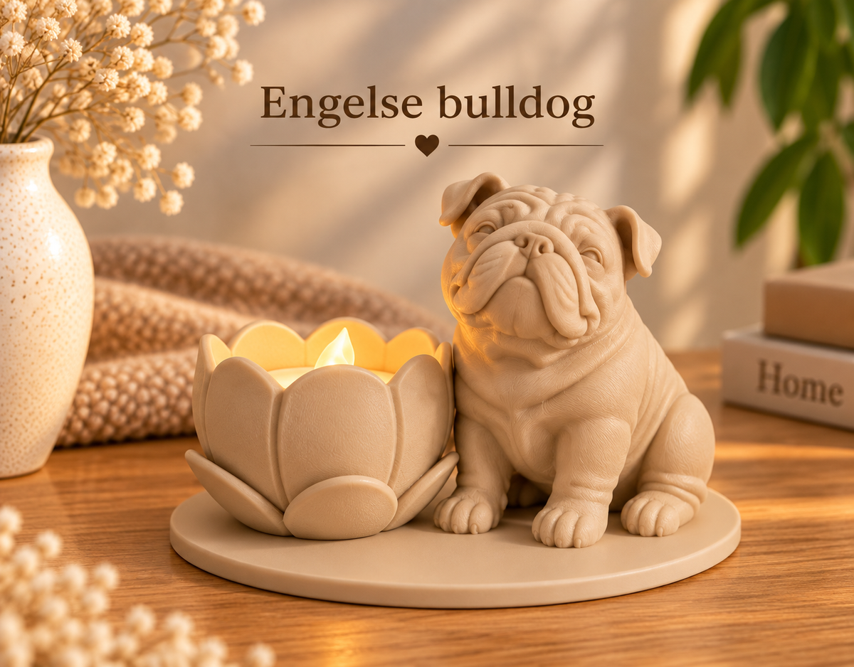 Theelichthouder met hond