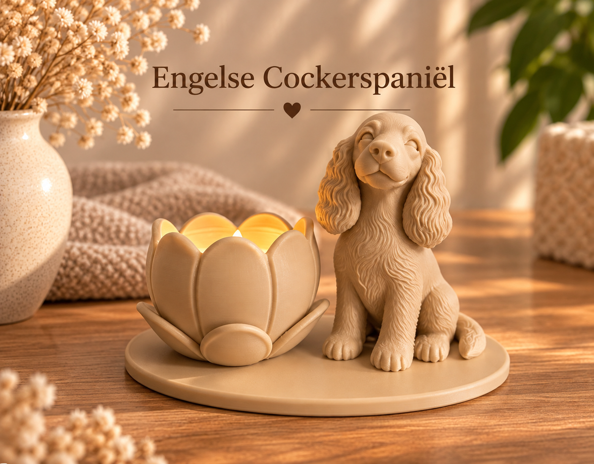 Theelichthouder met hond