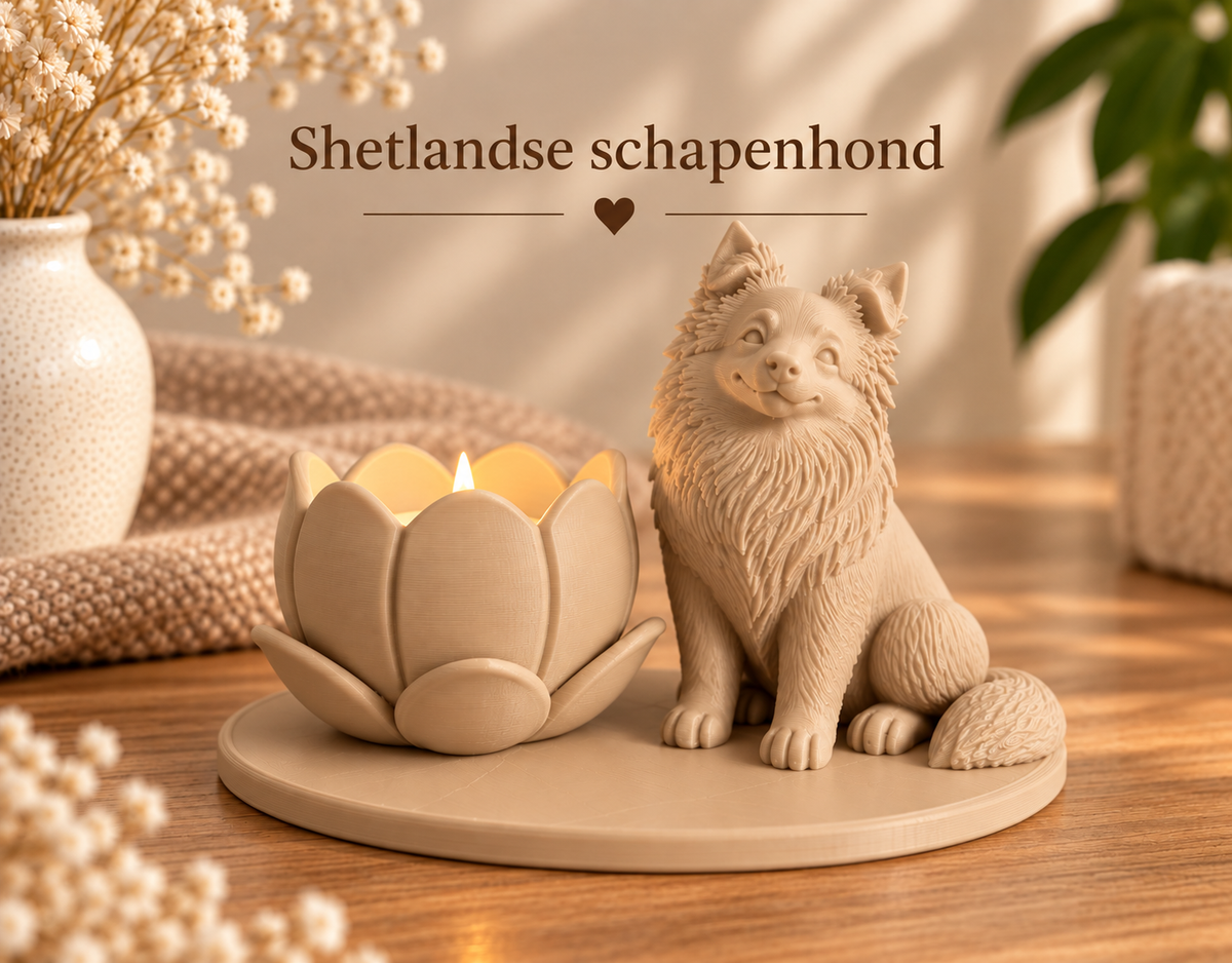 Theelichthouder met hond