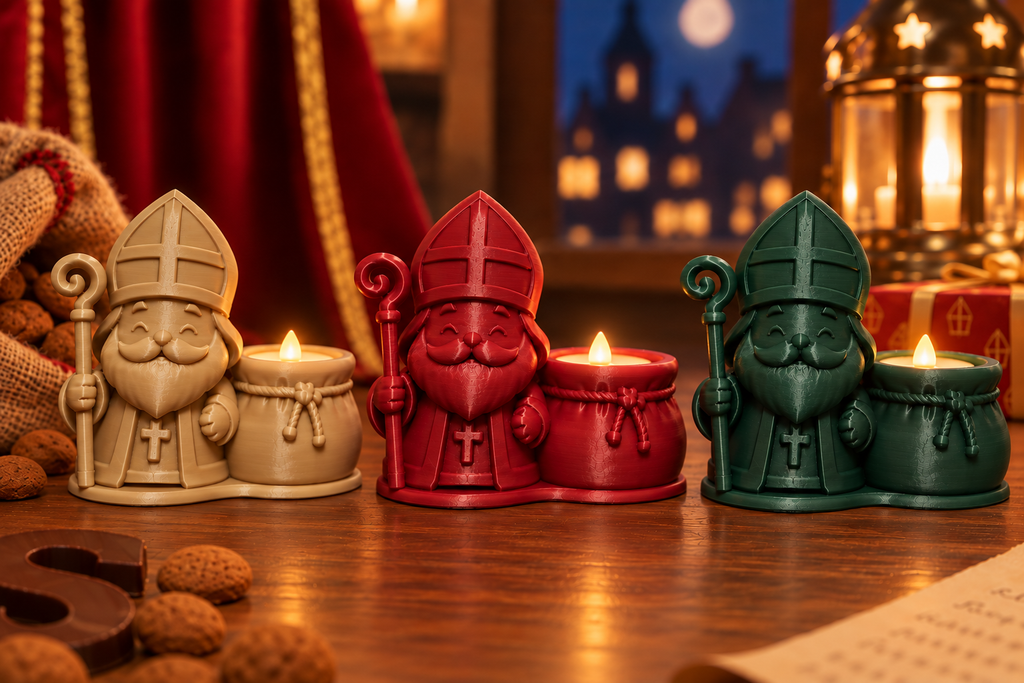 Sinterklaas theelichthouder, Sint met staf